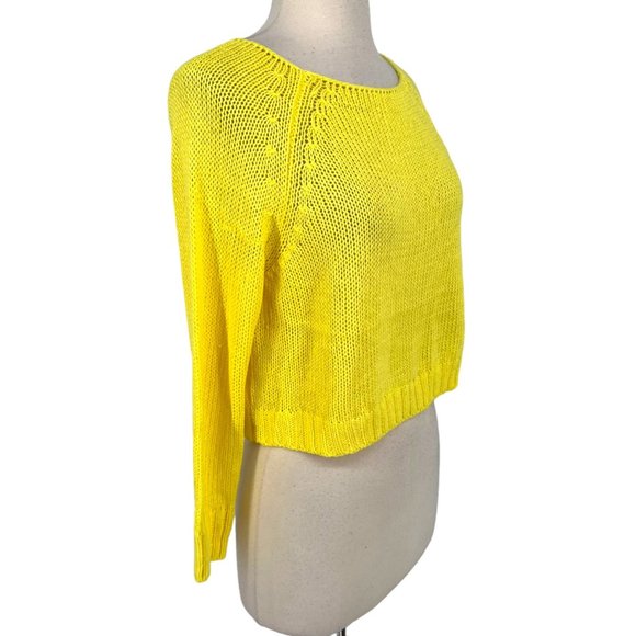 Ekklesia Wide Neck Cropped Sweater Yellow Size S/M NWT - Picture 4 of 8